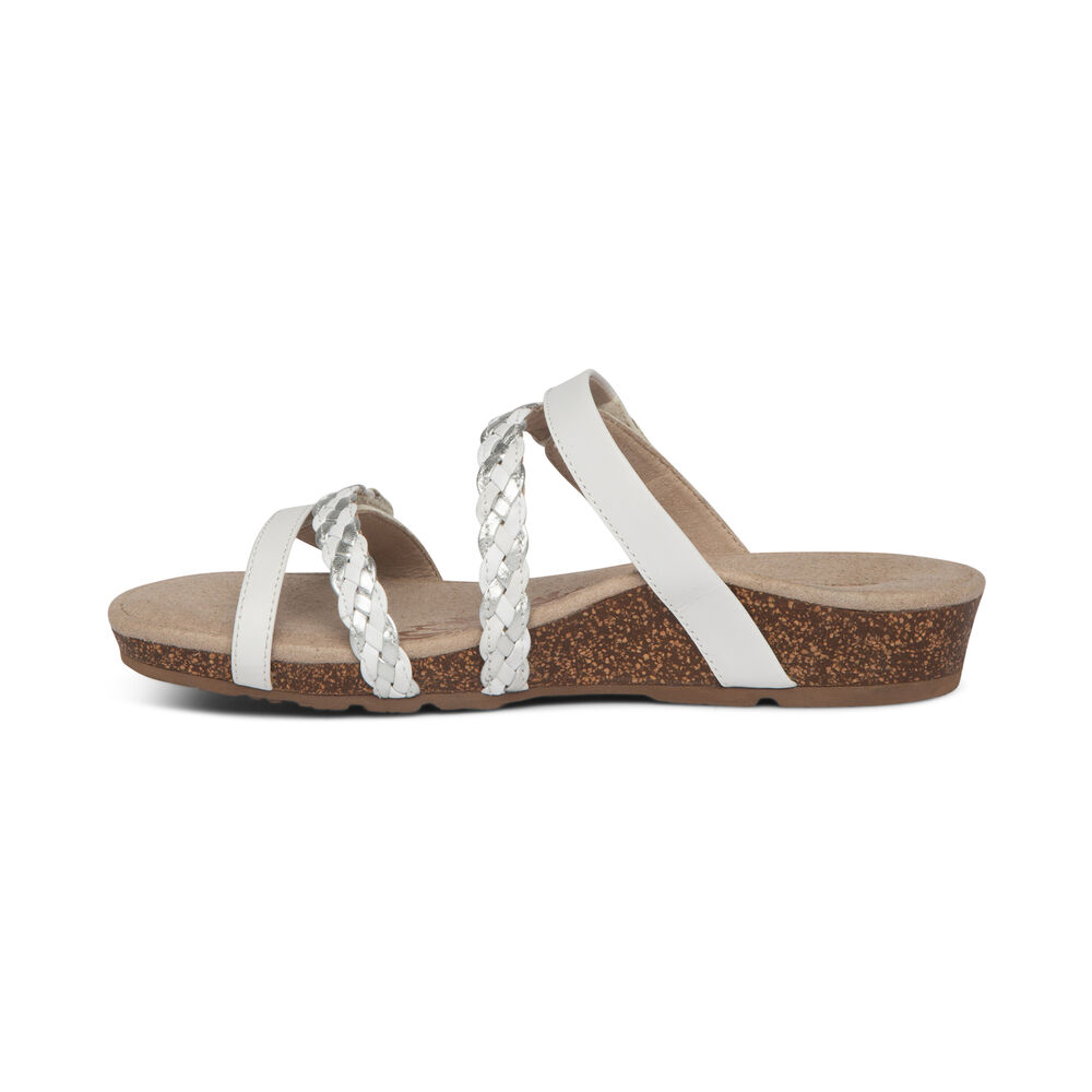 Aetrex Women's Janey Braided Sandals - White | USA TLZJPUT